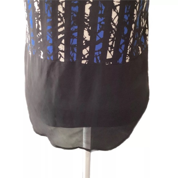 KENNETH COLE NY XS Black Semi-Sheer 2 Layers Fitted Blouse Classic Holiday - Picture 4 of 16